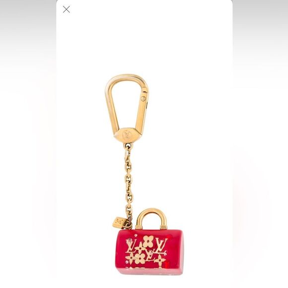 Louis Vuitton Bag Charm Pink Gold Pomme D’Amour Inclusion Speedy Keychain Auth - Picture 16 of 16